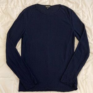 Giorgio Armani Wavy Viscose Sweater knit Navy Blue Size 48 (US -12)